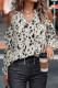 White Animal Print Ruffle Cold Shoulder Tie Blouse