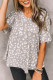 Gray Leopard Spots Print Loose T Shirt