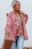 Multicolor Split V Neck Bubble Sleeves Floral Shift Top
