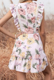 Sleeveless Ruffle Floral Mini Dress