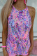 Multicolor Tropical Floral Print Racerback Tank Top