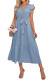 V Neck Lace Edge Swiss Dot Maxi Dress