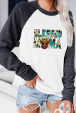 Western Blessed Cow Mama Gnomes Long Sleeve Top