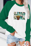 Western Blessed Cow Mama Gnomes Long Sleeve Top