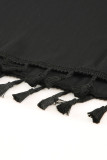 Black Tassel Hooded Oversized Beach Cover Up