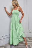 Stripes Splicing Spaghetti Maxi Dress