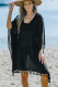 Black Tassel Hooded Oversized Beach Cover Up