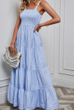 Stripes Splicing Spaghetti Maxi Dress