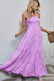 Stripes Splicing Spaghetti Maxi Dress