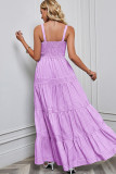 Stripes Splicing Spaghetti Maxi Dress