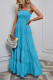Stripes Splicing Spaghetti Maxi Dress