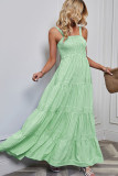 Stripes Splicing Spaghetti Maxi Dress
