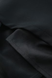 Black Single Long Sleeve Ruched Bodycon Dress
