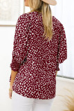 Puff Half Sleeves Printing Chiffon Blouse