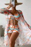 High Waist Printing Swimwear 3PCS Set