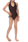 Family Match Halter Cut Out One piece Swimsuit