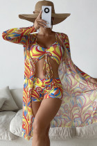 High Waist Printing Swimwear 3PCS Set