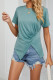 Plain Side Ruched Split Top