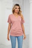 Plain V Neck Basic Jersey Top
