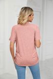 Plain V Neck Basic Jersey Top