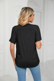 Plain V Neck Basic Jersey Top