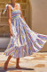 Colorful Stripes Splicing Tiered Sling Dress
