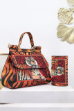 Floral Printed Hand Bag with Purse 2pcs Set MOQ 3pcs