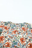 Multicolor Vintage Floral Shirred Sleeveless Tank Top