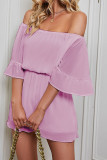 Off Shoulder Flare Sleeves One Piece Romper