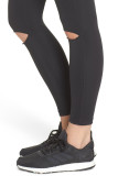 Black Distressed Mesh Splicing Skinny Leggings