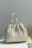 PU Leather Smocked Crossbody Shoulder Bag