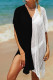 Color Block Hollow Out Beach Cover Up