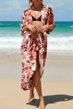 Tie Dye Printed Open Self Tie Kimono