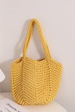 Plain Woven Crochet Beach Bag