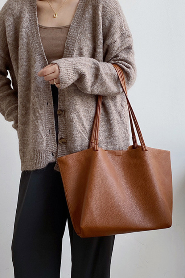 Large Capacity PU Leather Tote Bag