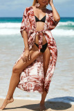 Tie Dye Printed Open Self Tie Kimono
