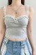 Grey Lace Splicing Sling Crop Top