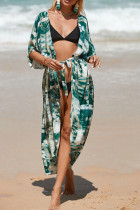 Tie Dye Printed Open Self Tie Kimono