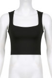 Black Sleeveless Tank Top