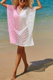 Color Block Hollow Out Beach Cover Up