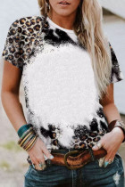 Blank Apparel - Leopard Mix Animal Print Bleached T Shirt