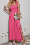 Swiss Dot Split Speghetti Maxi Dress