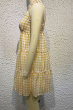 Plaid Tiered Spaghetti Mini Dress