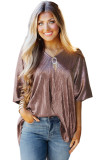 Brown Copper Textured Oversize Foil T-Shirt