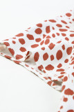 Plus Size Leopard V Neck Short Sleeve Shift Top