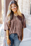Brown Copper Textured Oversize Foil T-Shirt