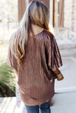 Brown Copper Textured Oversize Foil T-Shirt