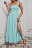 Swiss Dot Split Speghetti Maxi Dress