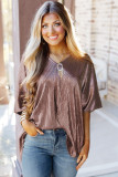 Brown Copper Textured Oversize Foil T-Shirt