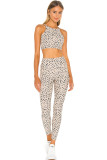 Apricot Dalmatian Spots Printed Stretchy High Waist Leggings